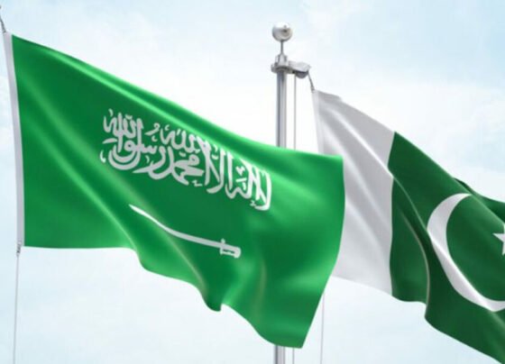 Pak Saudi flags