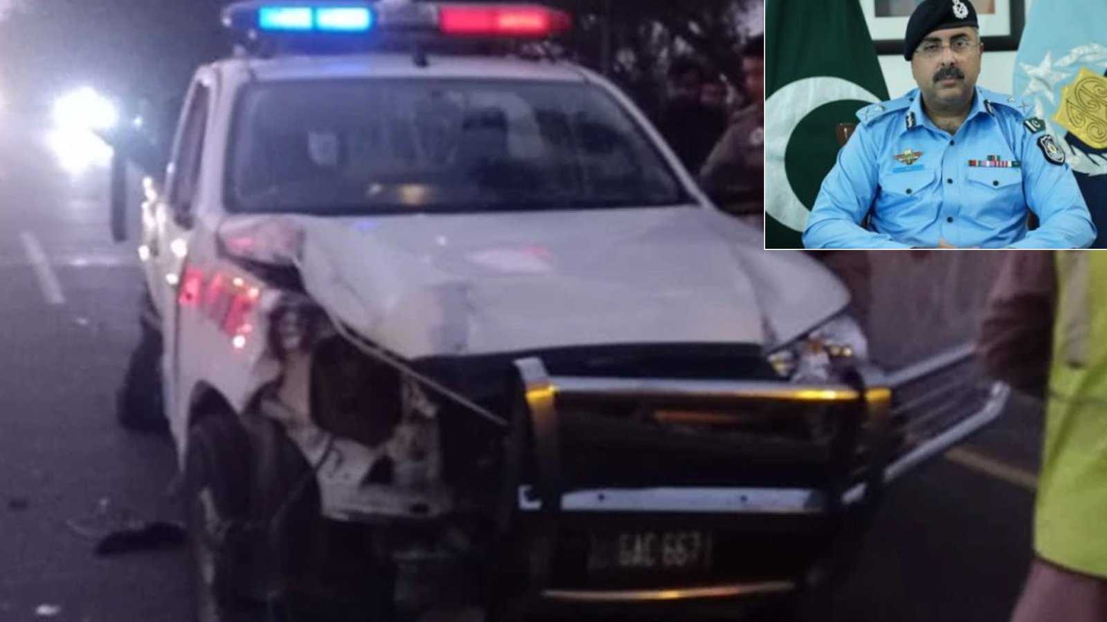 آئی جی اسلام آباد کے اسکواڈ میں شامل گاڑی کو حادثہ، ایک اہلکار جاں بحق
