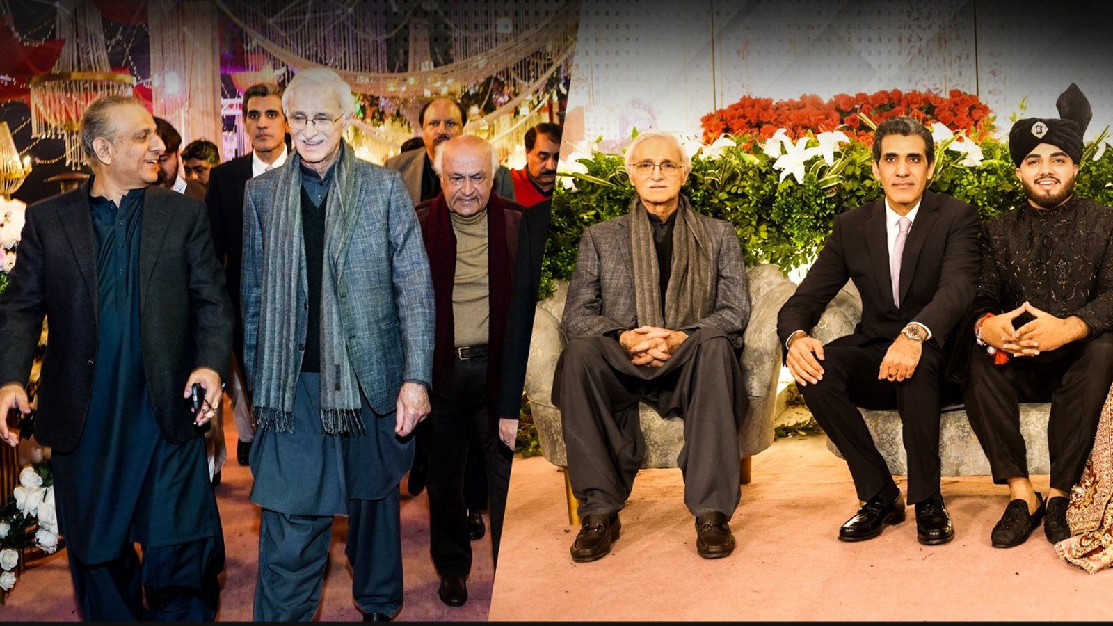 جہانگیر ترین اور وفاقی وزیر علیم خان کی عون چوہدری کی بھتیجی کی شادی کی تقریب میں شرکت