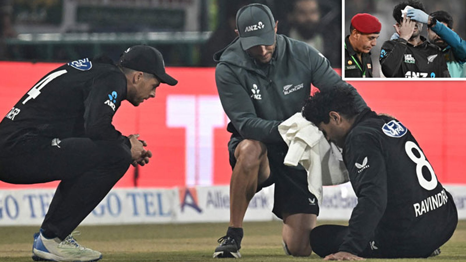 نیوزی لینڈ کو بڑا دھچکا ، پاکستان کیخلاف فائنل میچ میں ا سٹار بیٹر راچن رویندرا باہر ہوگئے