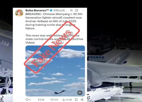 بھارتی پراپیگنڈا ناکام، چینی شینیانگ J-35 جنگی طیارہ حادثے کی خبریں جھوٹ ثابت  