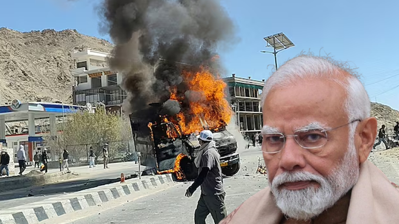 مودی سرکار کا نیا بھارت، منی پور کے بعد لداخ بھی خونریز ہنگاموں کی لپیٹ میں، حالات کنٹرول سے باہر