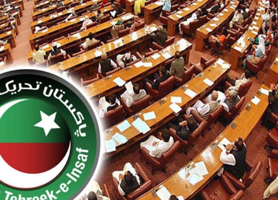 pti flag and national assembly