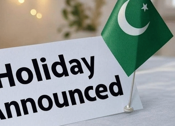 Announcement of holidays