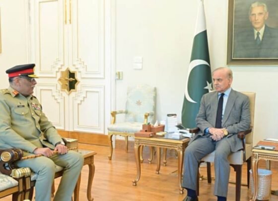 وزیر اعظم سے چیئرمین جوائنٹ چیفس آف سٹاف کمیٹی جنرل ساحر شمشاد مرزا کی الوداعی ملاقات