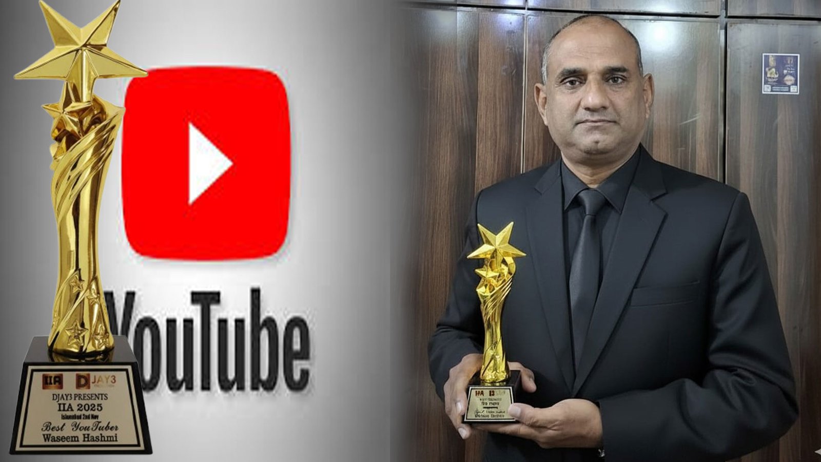 پہلا ڈی جے تھری انعامی شو، آزاد ڈیجیٹل کے رپورٹر وسیم ہاشمی ’بیسٹ یوٹیوبر‘ کا ایوارڈ لے اُڑے