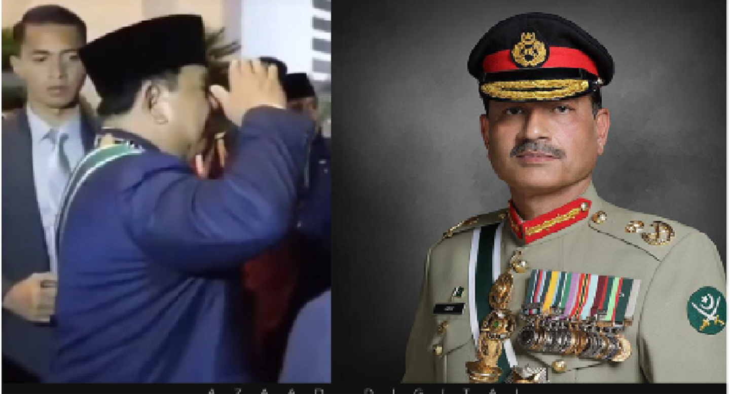 انڈونیشیا کے صدر پرابووو سوبیانتو کاچیف آف ڈیفنس فورسز فیلڈ مارشل سید عاصم منیر کو سیلوٹ