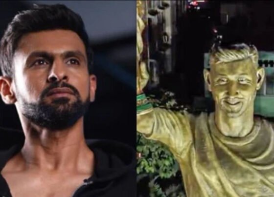 بھارت میں شعیب ملک کا مجسمہ