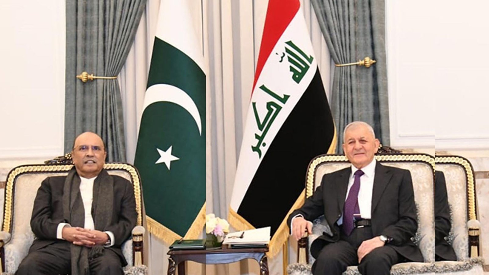 صدر مملکت کی عراقی ہم منصب سے ملاقات ،دوطرفہ تعاون بڑھانے پر اتفاق