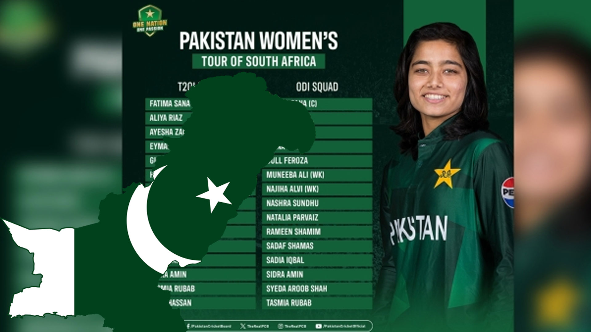 جنوبی افریقہ کے دورے کے لیے پاکستان ویمنز کرکٹ ٹیم کا اعلان