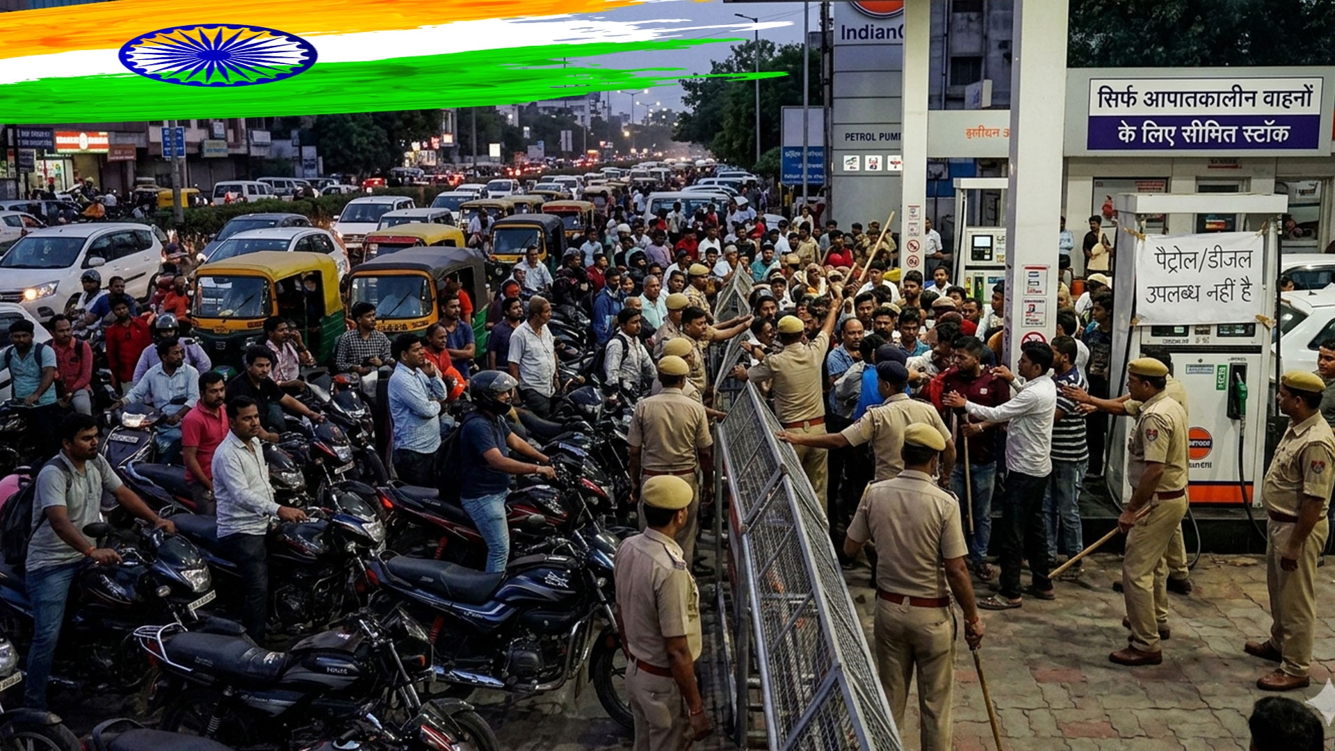 مودی حکومت ناکام؟ بھارت میں ایندھن بحران سنگین ہوگیا، پیٹرول پمپس پر لمبی قطاریں، عوام کا شدید ردعمل