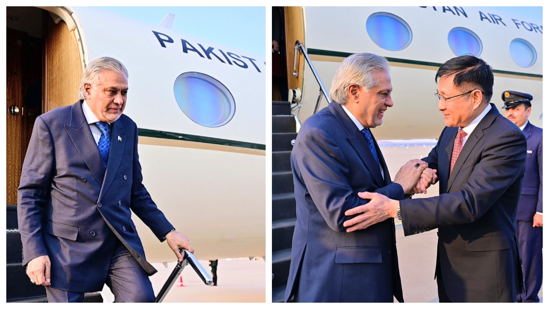 نائب وزیراعظم و وزیر خارجہ اسحاق ڈار ایک روزہ سرکاری دورے پر چین پہنچ گئے