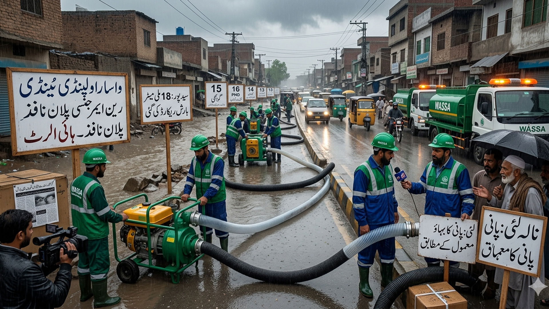 جڑواں شہروں میں بادلوں کا راج، اب تک 18 ملی میٹر تک بارش ریکارڈ، نالہ لئی  پر کڑی نظر، واسا کا ہائی الرٹ جاری