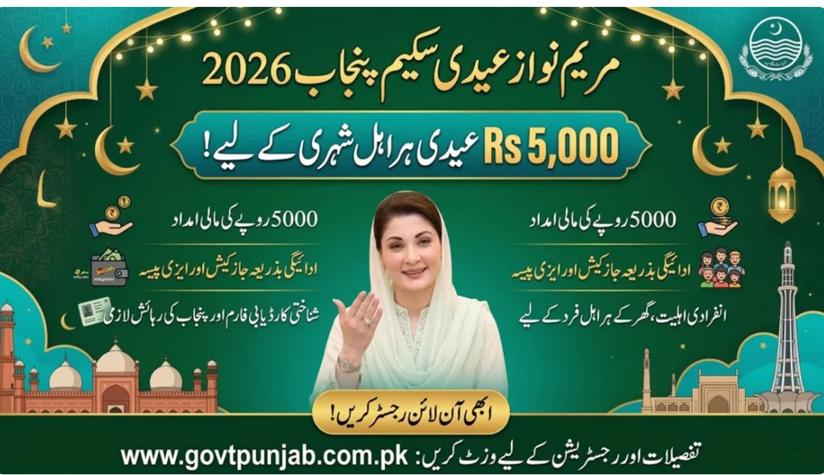 مریم نواز کی عیدی مہم،ہر اہل شہری کیسے 5000روپےحاصل کرسکتا ہے،طریقہ جانیے
