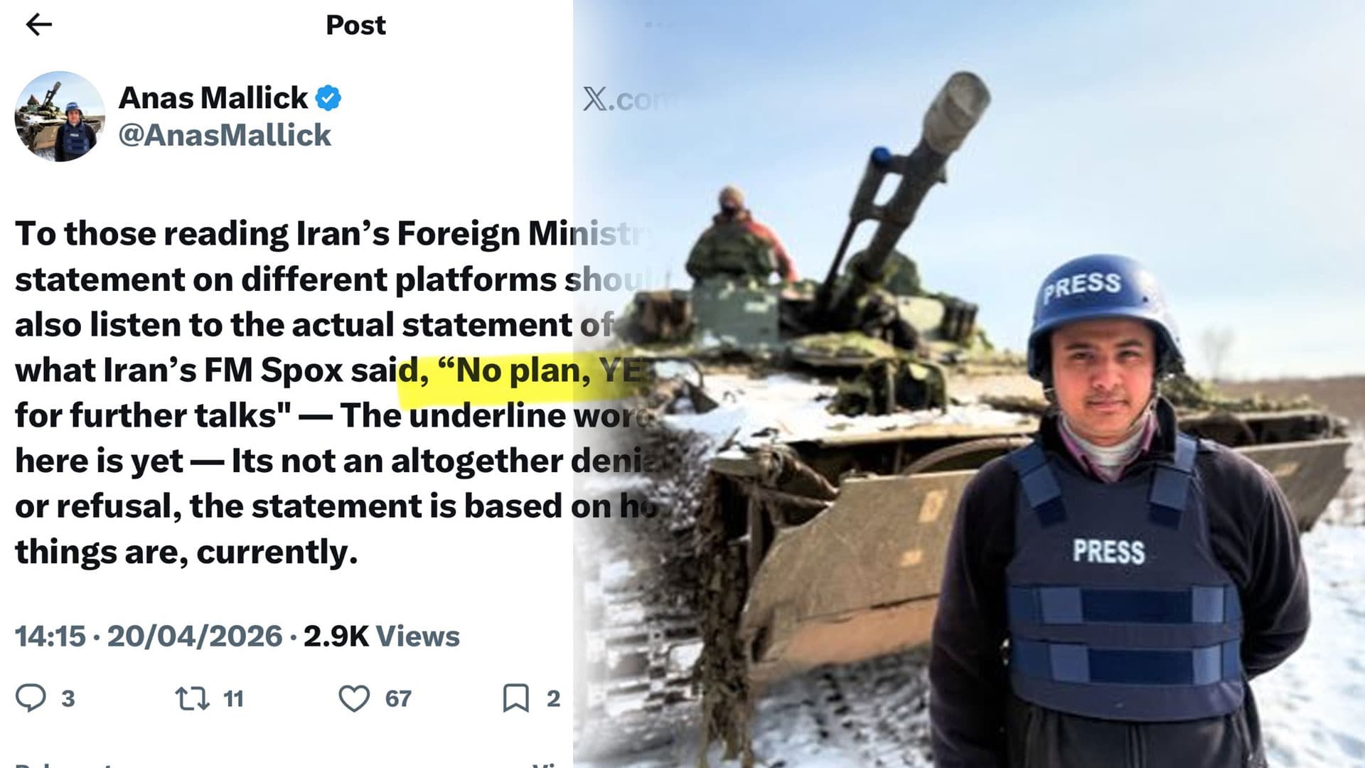 ایران نے مذاکرات سے مکمل انکار نہیں کیا، صحافی کا دعویٰ