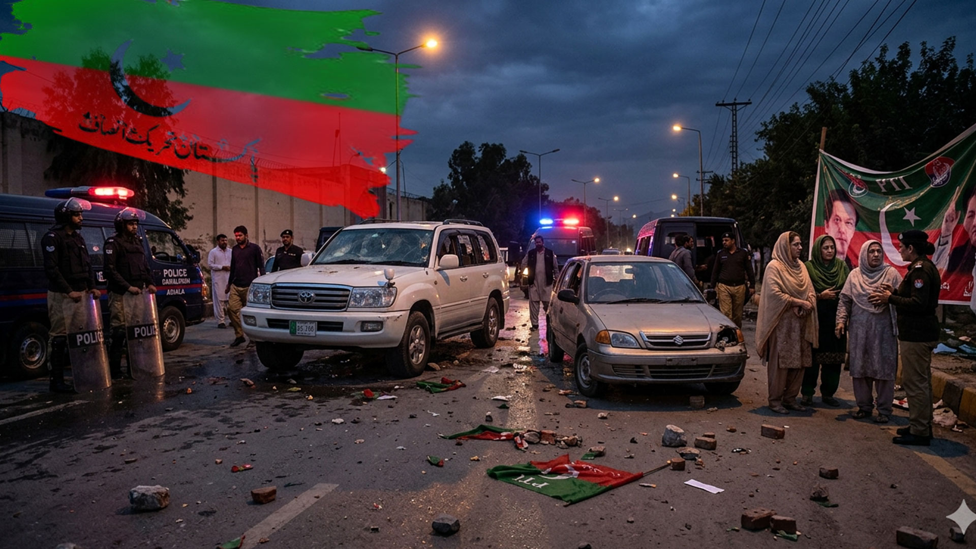 اڈیالہ روڈ ہنگامہ آرائی،عمران خان کی تینوں بہنوں، اہم رہنماؤں سمیت 1400 افراد پر سنگین مقدمہ درج