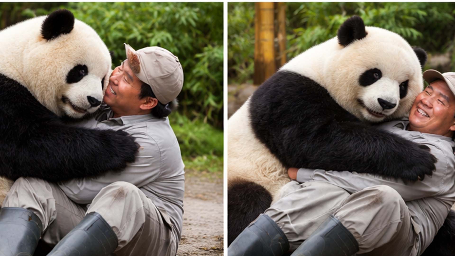 پانڈا کیپر کے گرنے پر پانڈا کا پیار بھرا ردعمل، ویڈیو وائرل