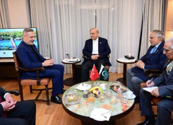 وزیرِاعظم شہباز شریف کی ترک وزیر خارجہ سے ملاقات