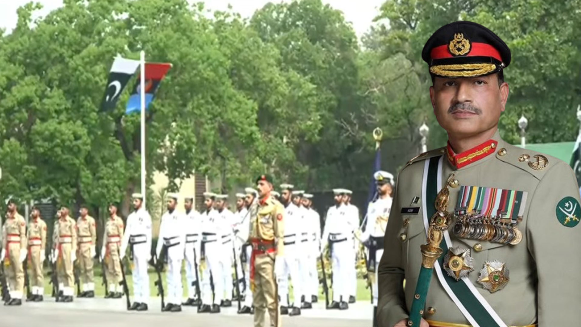 معرکہ حق میں فتح کی پہلی سالگرہ، جی ایچ کیو میں پروقار تقریب، فیلڈ مارشل سید عاصم منیر اور سروسز چیفس کی یادگارِ شہدا پر حاضری