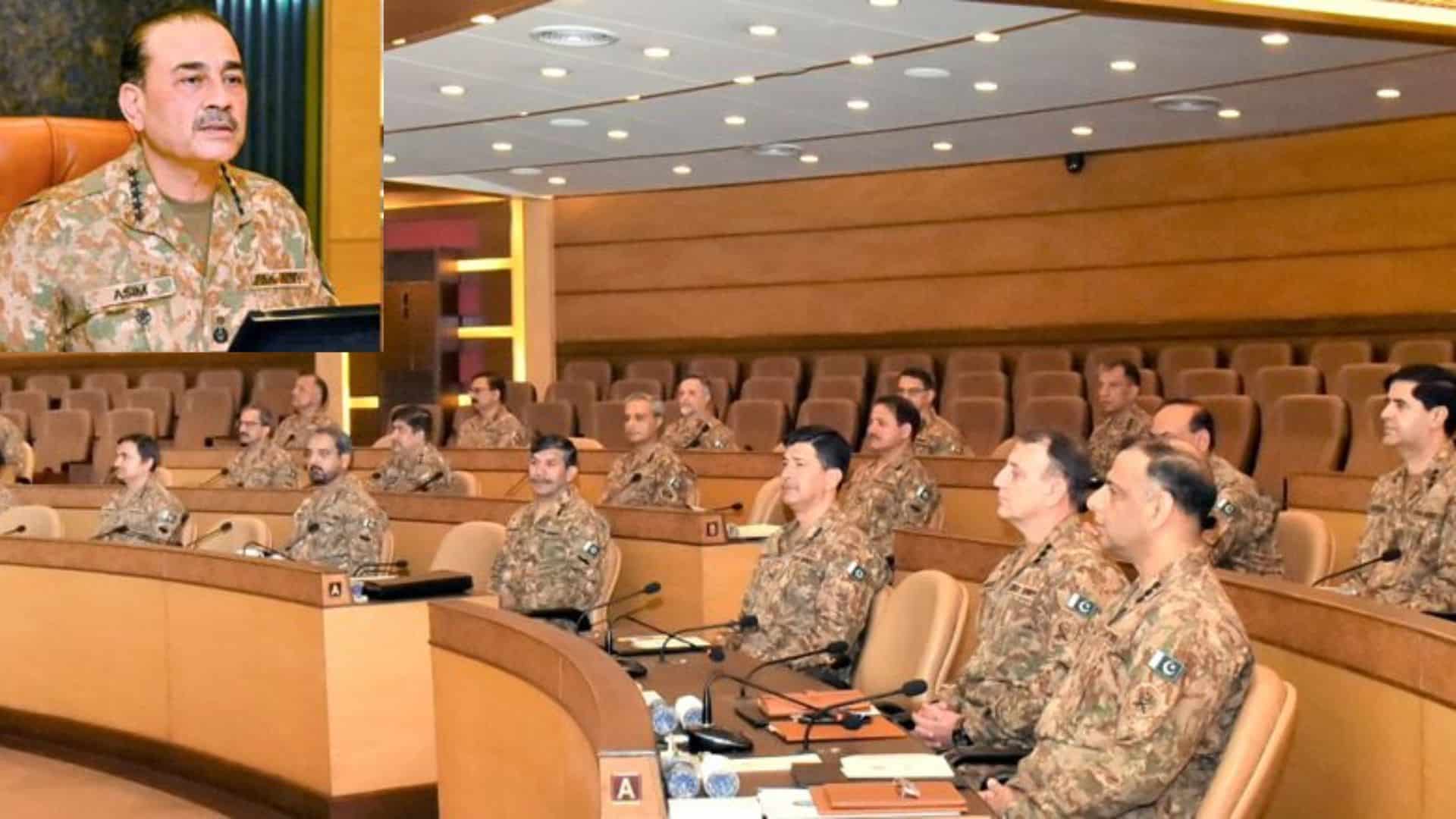 افغان طالبان رجیم کی غیر منطقی اور   گمراہ کن پالیسی کے تحت خوارج اور دیگر دہشت گرد تنظیموں کو محفوظ پناہ گاہیں فراہم کی جا رہی ہیں، کورکمانڈرز کانفرنس