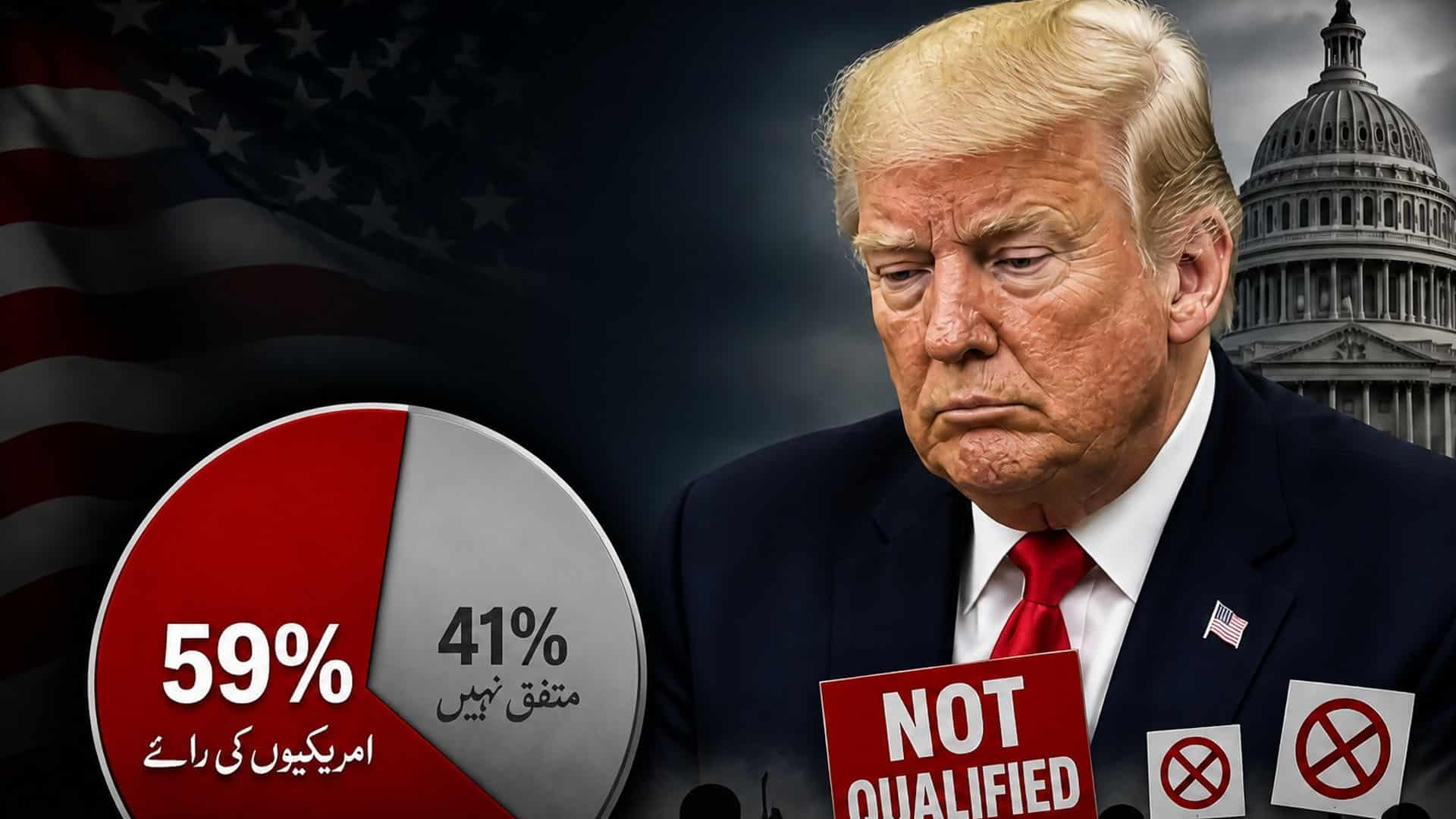 ٹرمپ صدارت کے لیے نااہل ،59فیصد امریکیوں کی رائے