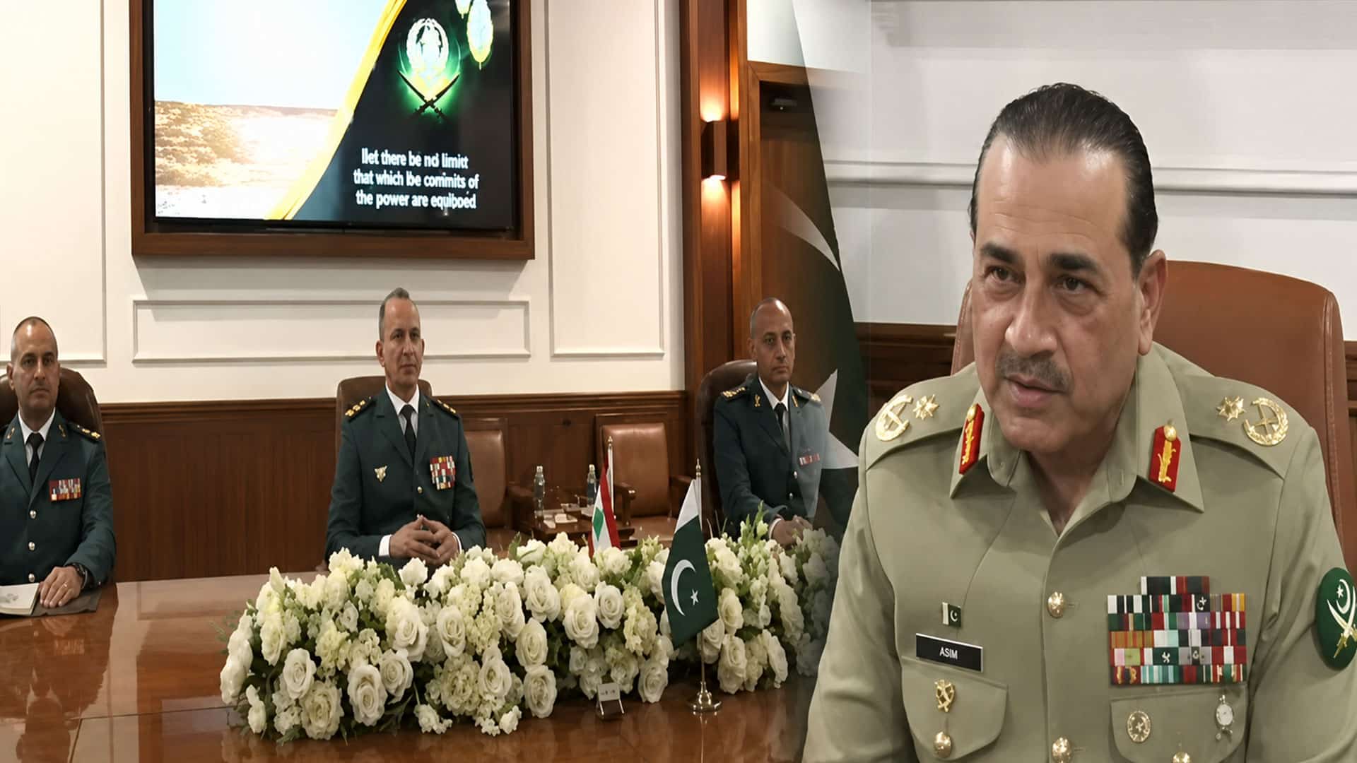 فیلڈ مارشل سید عاصم منیر سے لبنانی عسکری سربراہ جنرل روڈولف ہائکل کی جی ایچ کیو میں اہم ملاقات