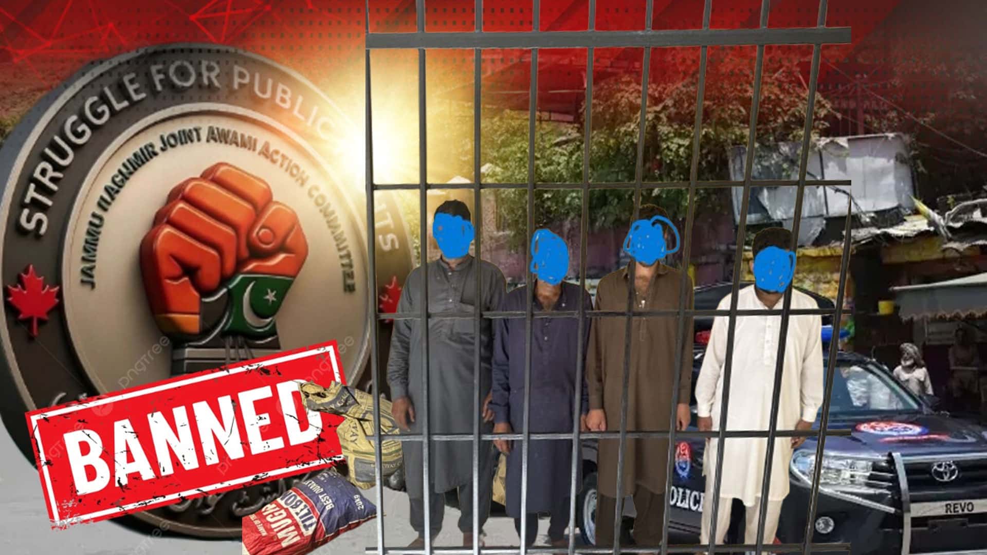 میرپور آزاد کشمیر میں پولیس نے کالعدم عوامی ایکشن کمیٹی کا بڑا منصوبہ ناکام بنادیا، 4 افراد گرفتار، دنگےفساد کے لیے خطرناک سامان بھی برآمد