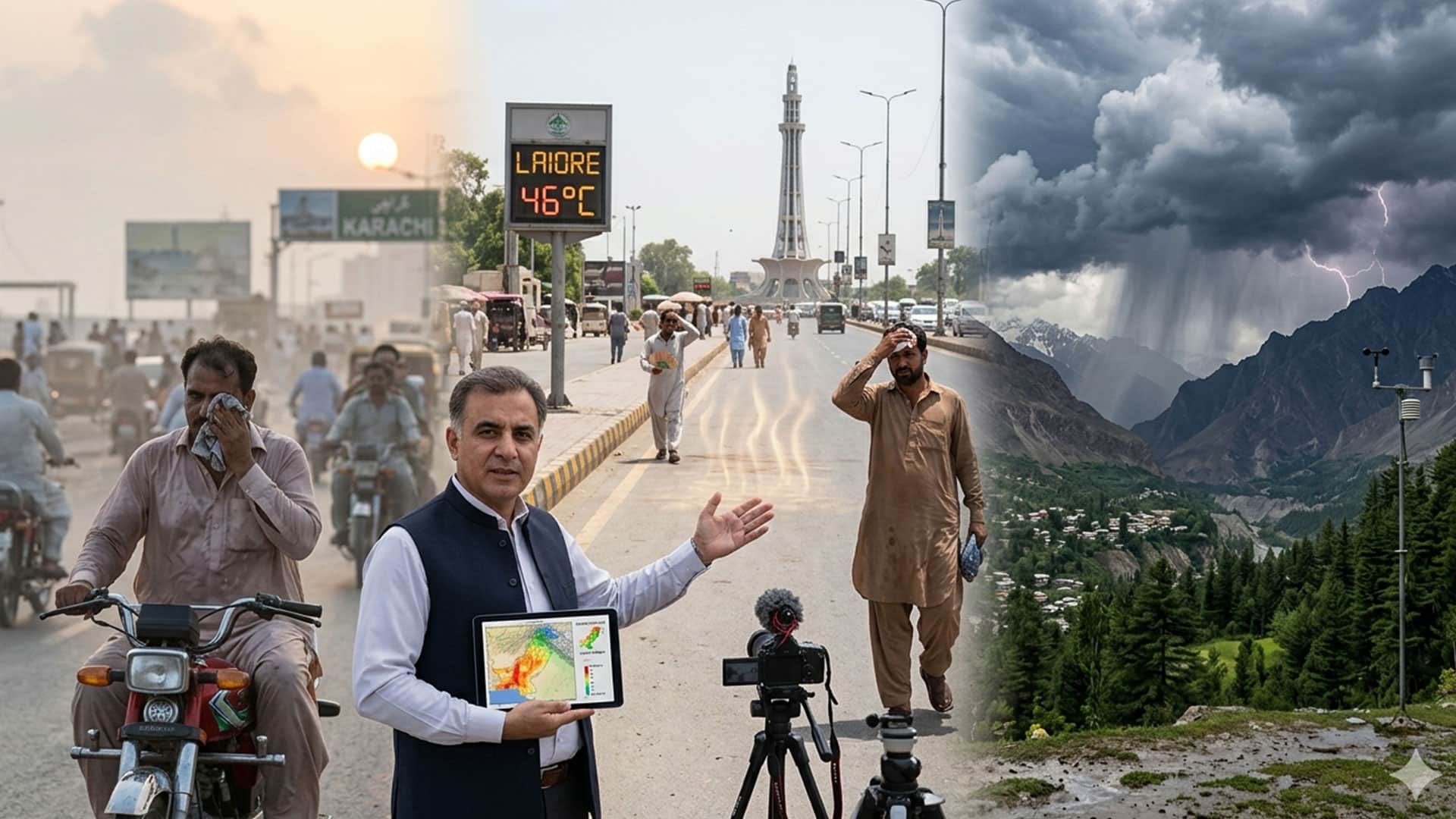 ملک بھر میں گرمی کی شدت برقرار، کراچی میں حبس، لاہور میں پارہ پھر بلند، بالائی علاقوں میں بارش کی پیشگوئی