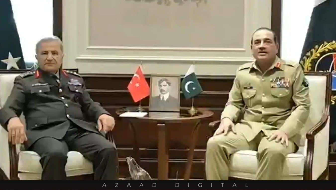 فیلڈ مارشل سید عاصم منیر سے ترک لینڈ فورسز کے کمانڈر کی ملاقات، علاقائی سلامتی اور  پیشہ ورانہ امور پر تبادلہ خیال