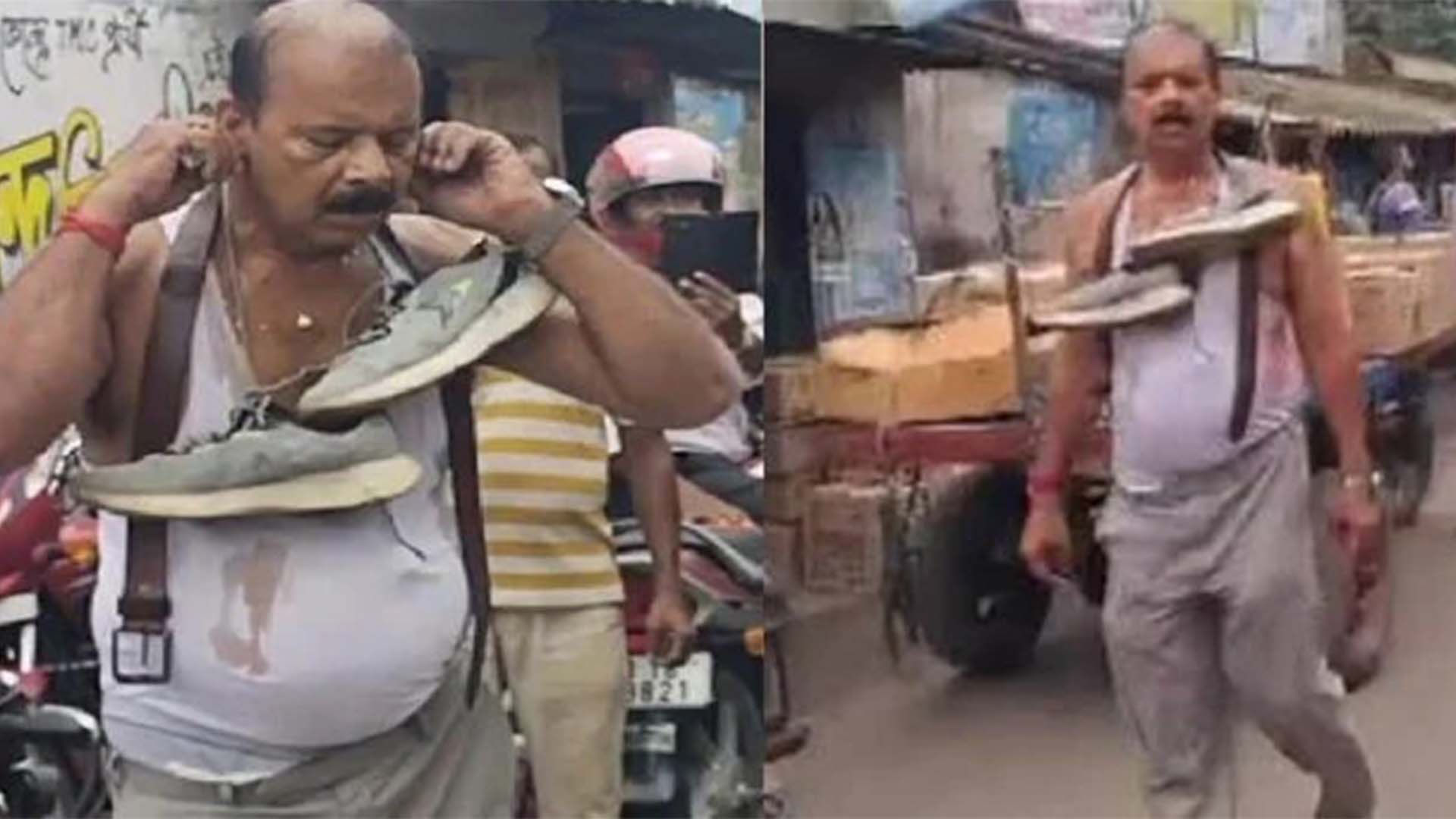 سڑک پر عوامی عدالت، بھارتی سیاستدان کو جوتوں کا ہار پہنا دیاگیا