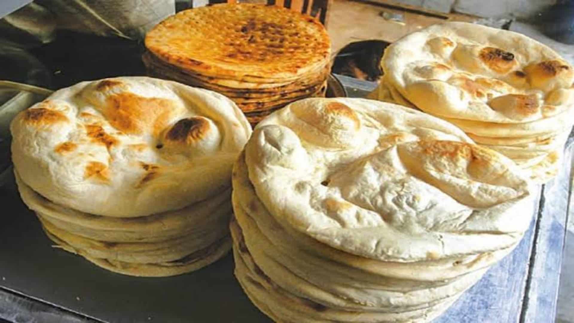 مہنگائی سے پریشان عوام کیلئےایک اور جھٹکا ، روٹی اور نان کی قیمت میں اضافہ