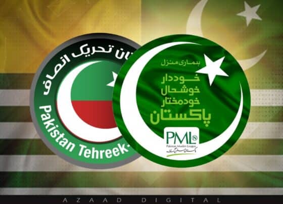 آزاد کشمیر کی سیاست میں بڑی تبدیلی ! پی ٹی آئی کے متعدد رہنما مسلم لیگ ن میں شامل