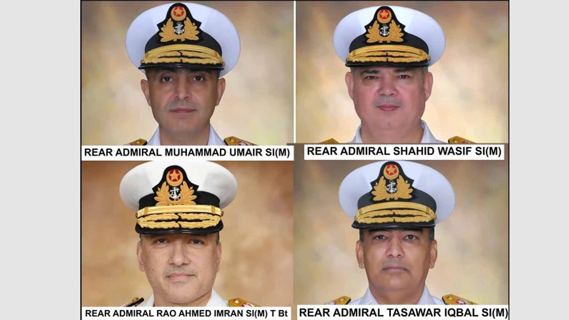 پاک بحریہ کے 4 کموڈورز کو ریئر ایڈمرل کے عہدے پر ترقی دے دی گئی