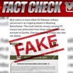 مستونگ میں سیکیورٹی فورسز کے قافلے پر حملے سے متعلق بی ایل اے کا دعویٰ جھوٹ کا پلندہ نکلا