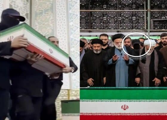 سابق ایرانی سپریم لیڈر علی خامنہ ای شہید کی نمازِ جنازہ میں پراسرار نقاب پوش کون تھا؟ شناخت سامنے آگئی