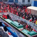 ایرانی شہر قم میں شہید آیت اللہ خامنہ ای کی نمازِ جنازہ ادا