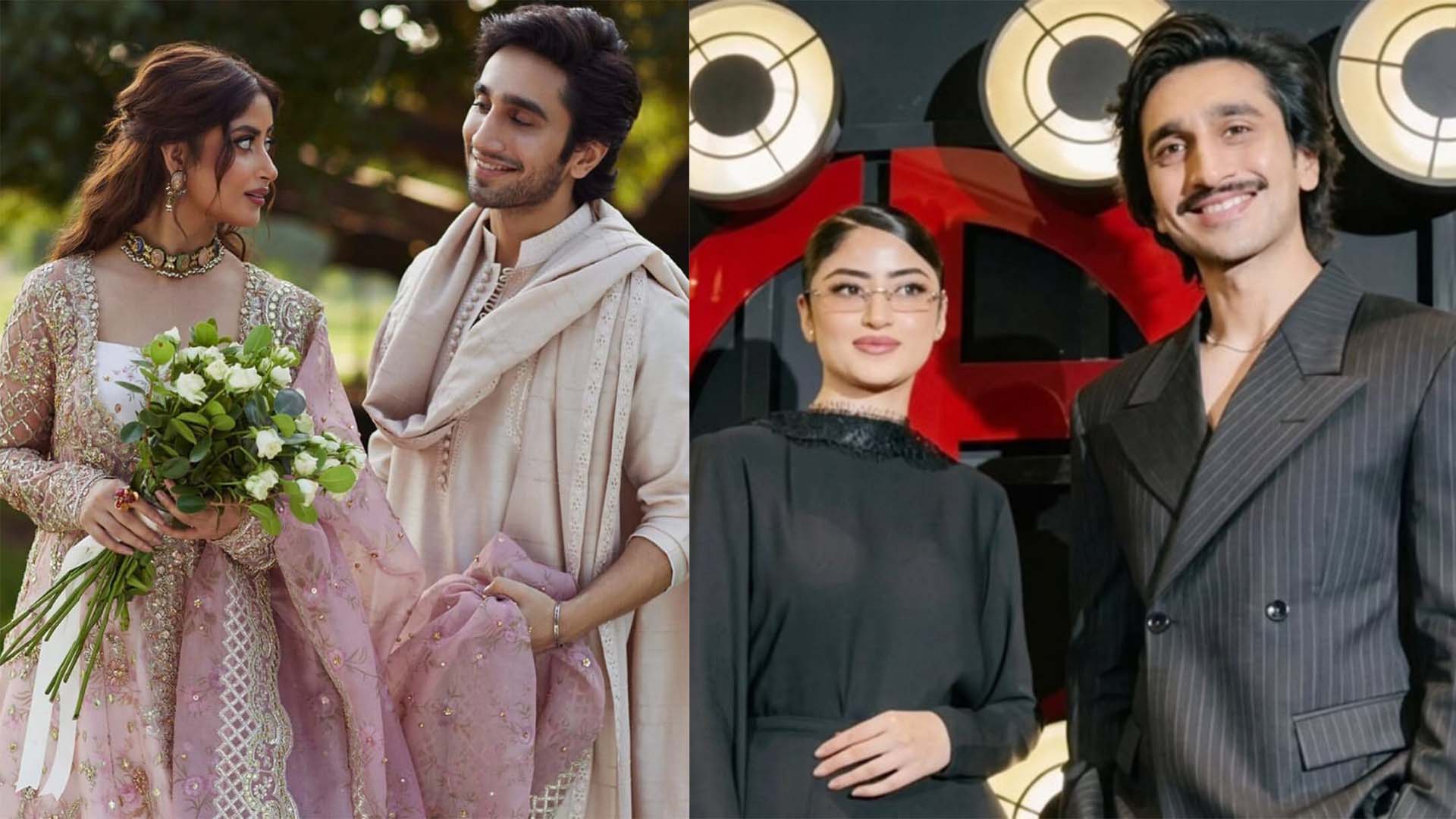 آرمانی بیوٹی کی تقریب میں سجل علی اور حمزہ سہیل ایک فریم میں،مداح خوش