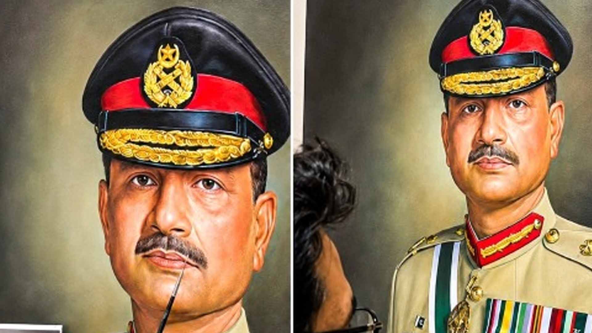 فیلڈ مارشل سید عاصم منیر کا شاندار پورٹریٹ سوشل میڈیا پر وائرل، صارفین نے مصور کے فن کو سراہا