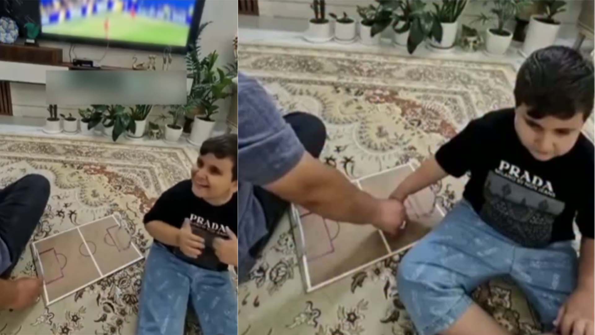 نابینا بیٹے کو ورلڈ کپ دکھانے کے لیے والد کا انوکھا طریقہ