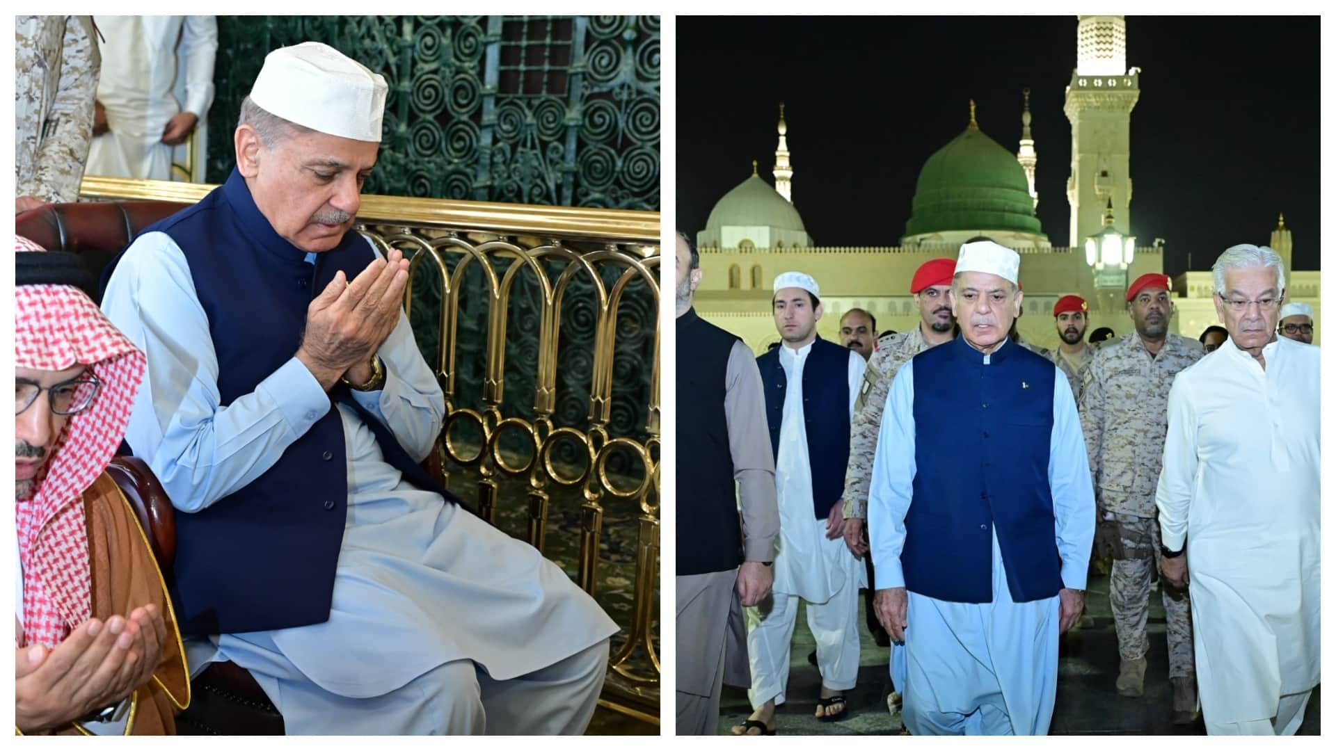 وزیراعظم شہبازشریف کی مدینہ منورہ میں روضۂ رسول ﷺ پرحاضری، ملک و قوم کی ترقی کیلئے دعا
