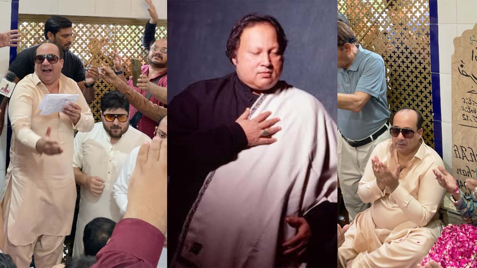 نصرت فتح علی خان کی مزار پر قوالی، نوٹوں کی بارش پر مداح برہم