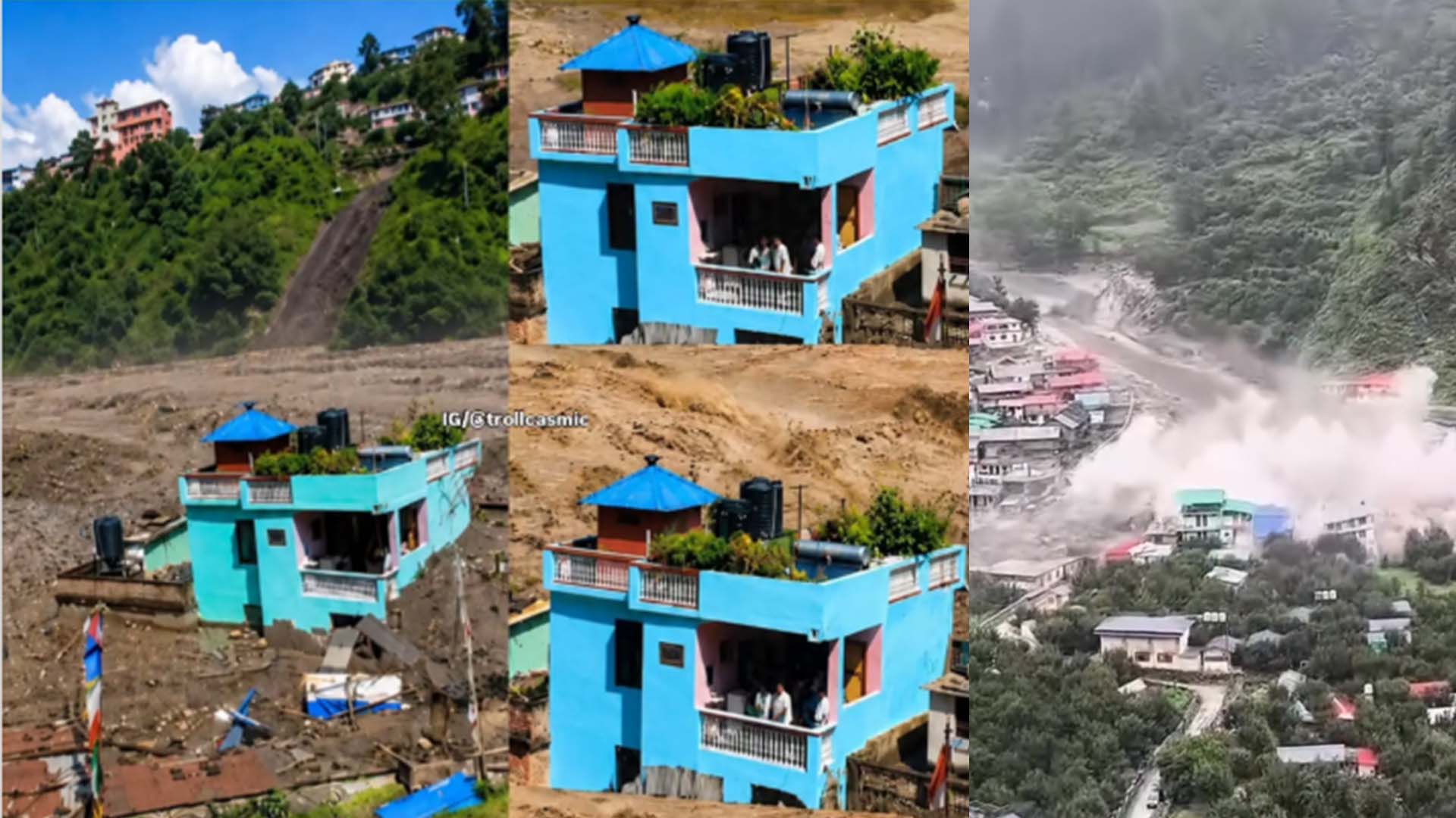 نیپال میں سیلاب کی تباہی نےسب کچھ بہا دیا، ایک گھر پھر بھی کھڑا رہا