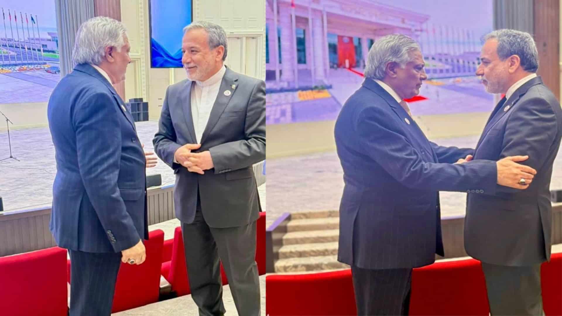 بشکیک : وزیرِ خارجہ اسحاق ڈار کی ایرانی ہم منصب عباس عراقچی سے ملاقات، باہمی اُمور پر تبادلہ خیال
