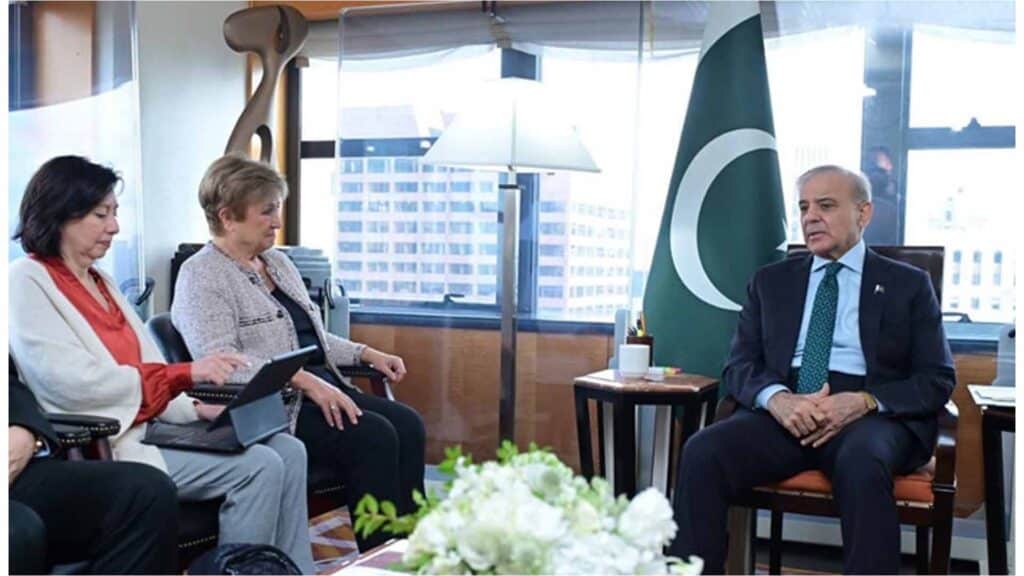شہباز شریف کی آئی ایم ایف سربراہ سے اہم ملاقات،پاکستان کی معیشت سے متعلق بڑی پیش رفت
