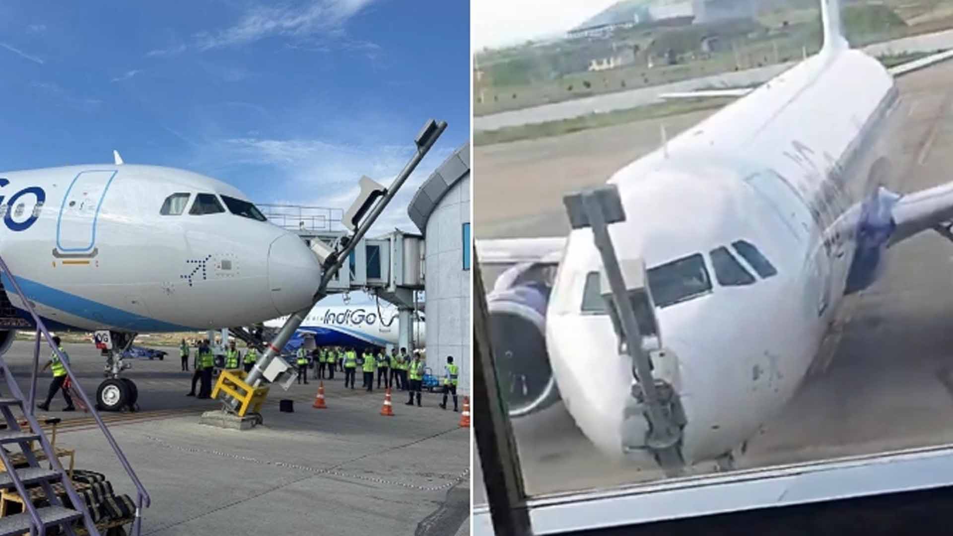 سری نگر ائیرپورٹ پر انڈیگو کا طیارہ پارکنگ سسٹم سے ٹکرا گیا، نو زکون کو نقصان