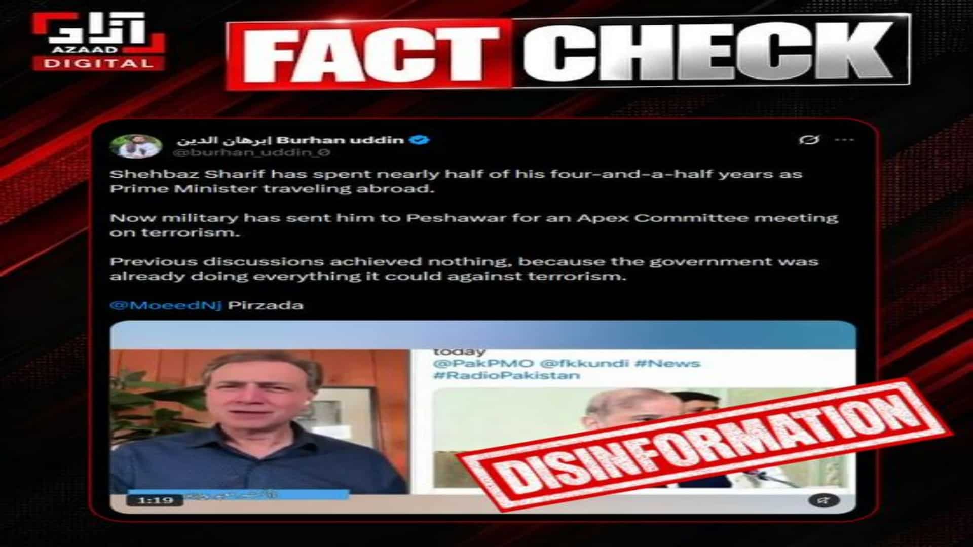افغان پروکسی ہینڈل کا ڈرامہ فلاپ، وزیراعظم شہباز شریف  پر معید پیرزادہ کا حوالہ دے کر گھڑی گئی کہانی من گھڑت نکلی