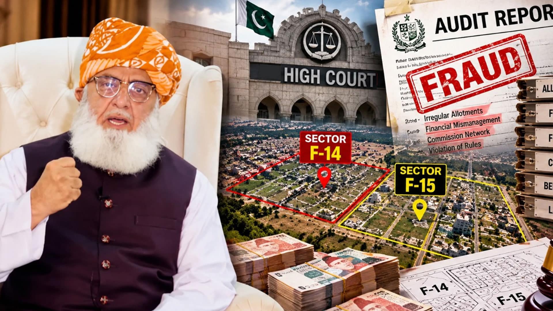 دین کی آڑ میں پلاٹوں اور سرکاری گھروں کا ہولناک دھندہ، ہاؤسنگ منسٹری میں بھی  فضل الرحمٰن کے کرپشن نیٹ ورک پکڑا گیا