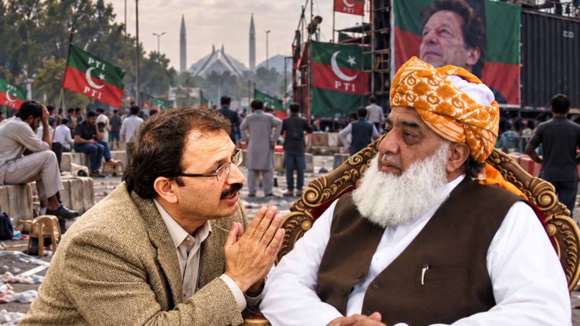 لانگ مارچ ناکام ،پی ٹی آئی کی ثالثی کیلئے فضل الرحمان کی منتیں ، ترلے،جنید اکبر کی تصدیق