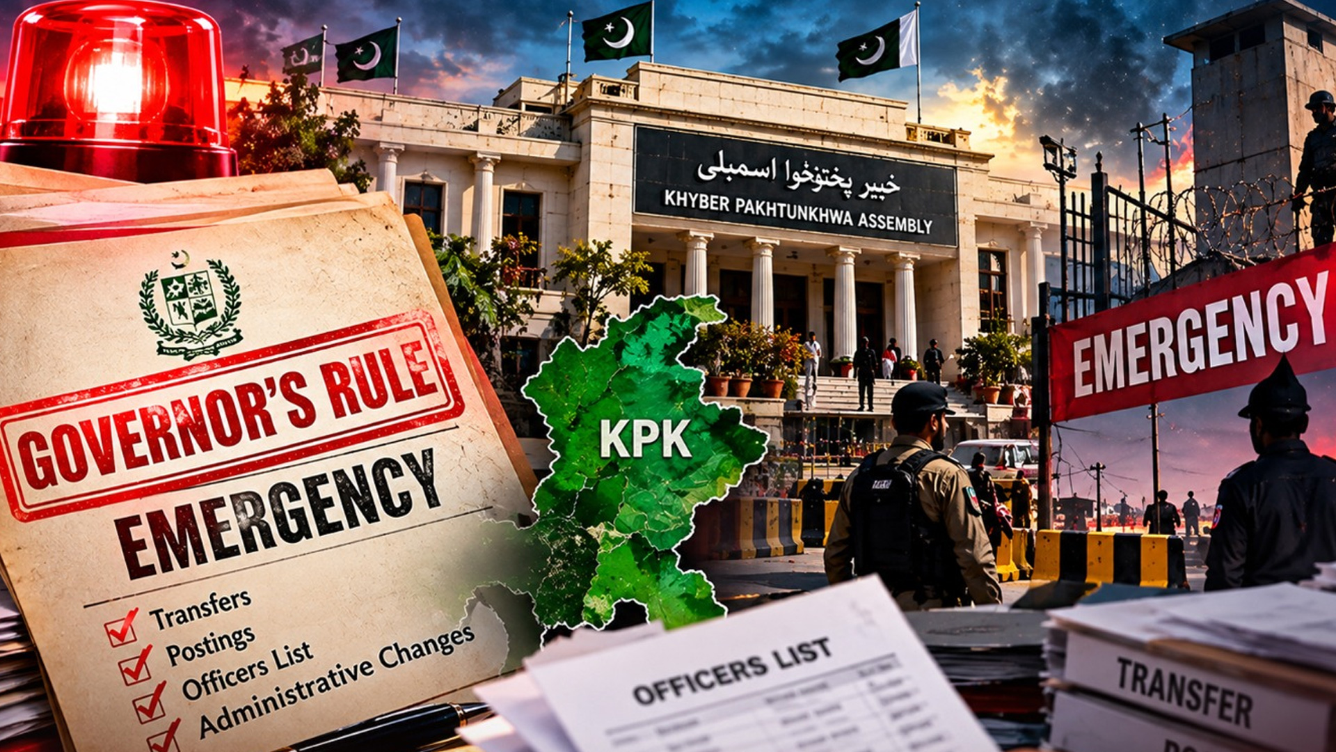 خیبر پختونخوا میں ایمرجنسی یا گورنر راج کے لیے تمام تیاریاں مکمل، تقریوں و تبادلوں کے لیے افسران کی فہرستیں بھی تیار