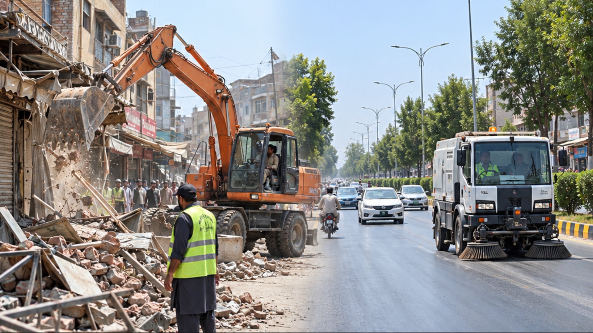 خیبرپختونخوا میں سالوں کی بدانتظامی پر بڑا وار، پشاور میں تجاوزات کا صفایا ، مردان کی سڑکیں چمک اٹھیں